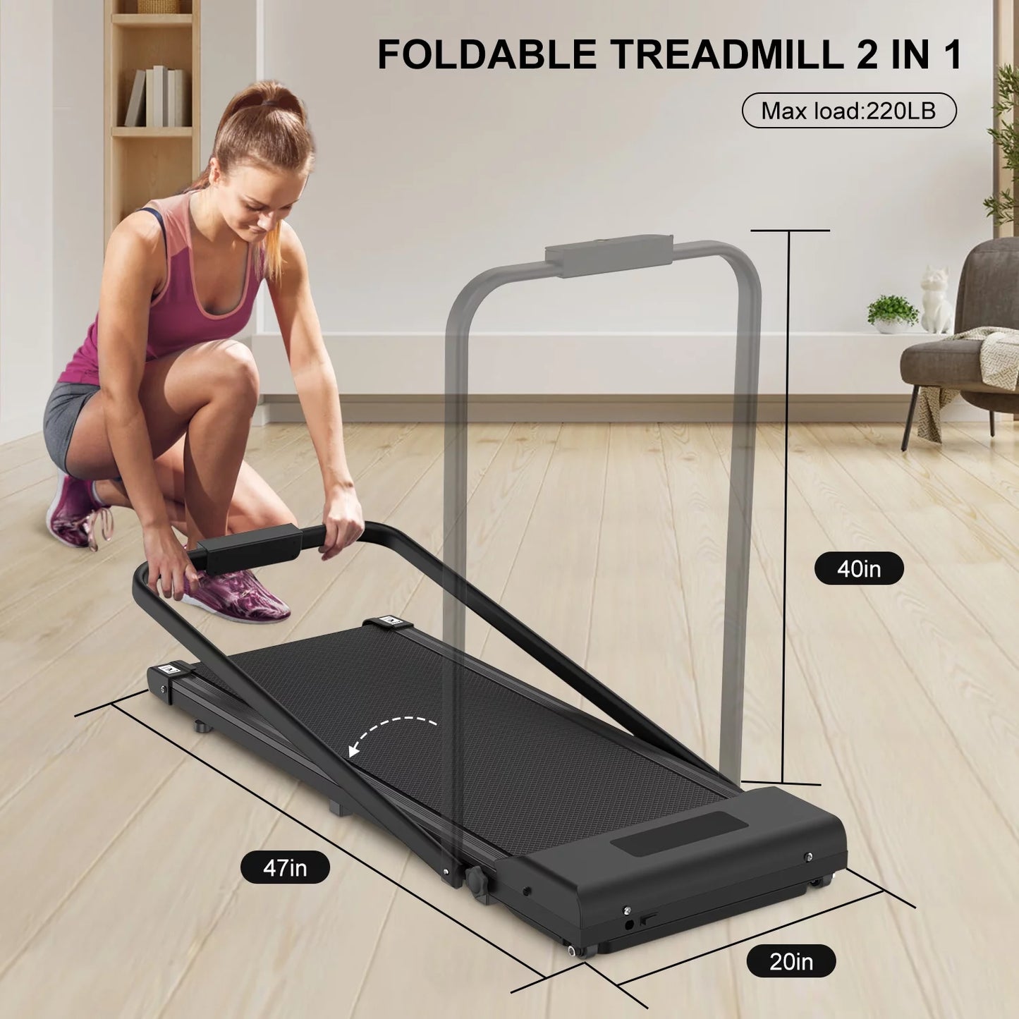 2 in 1 Folding Treadmill